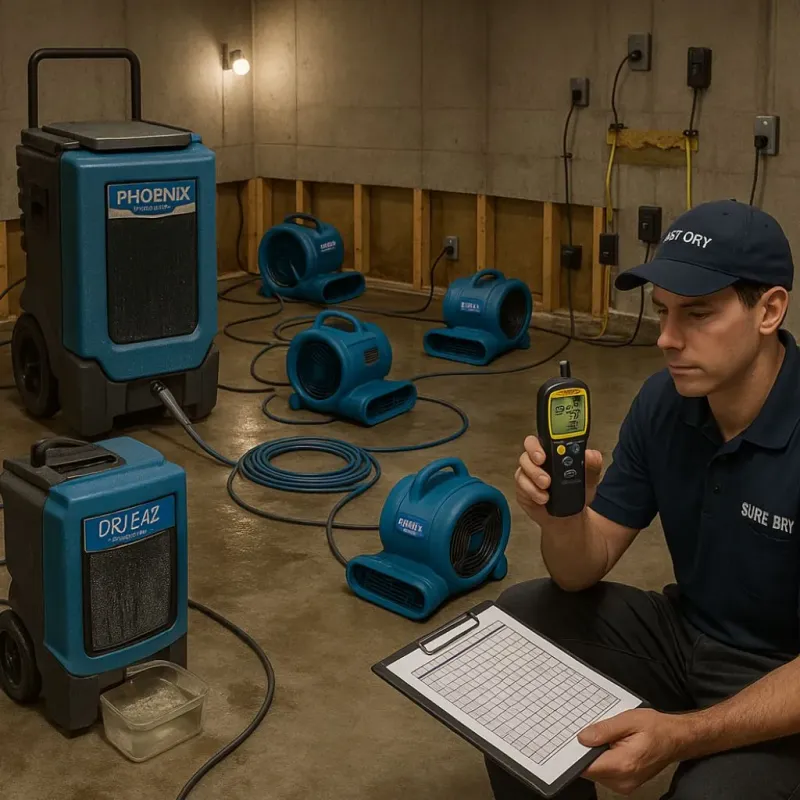Structural Drying and Dehumidification process in Shrewsbury, PA